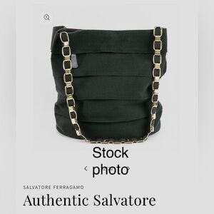 Salvatore Ferragamo Black Chain Strap Bag